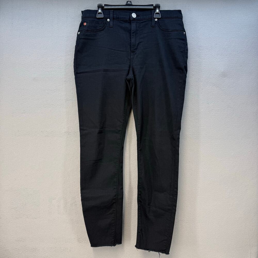 Hudson Jeans Women's 30 Black Natalie High Rise Skinny Raw Hem